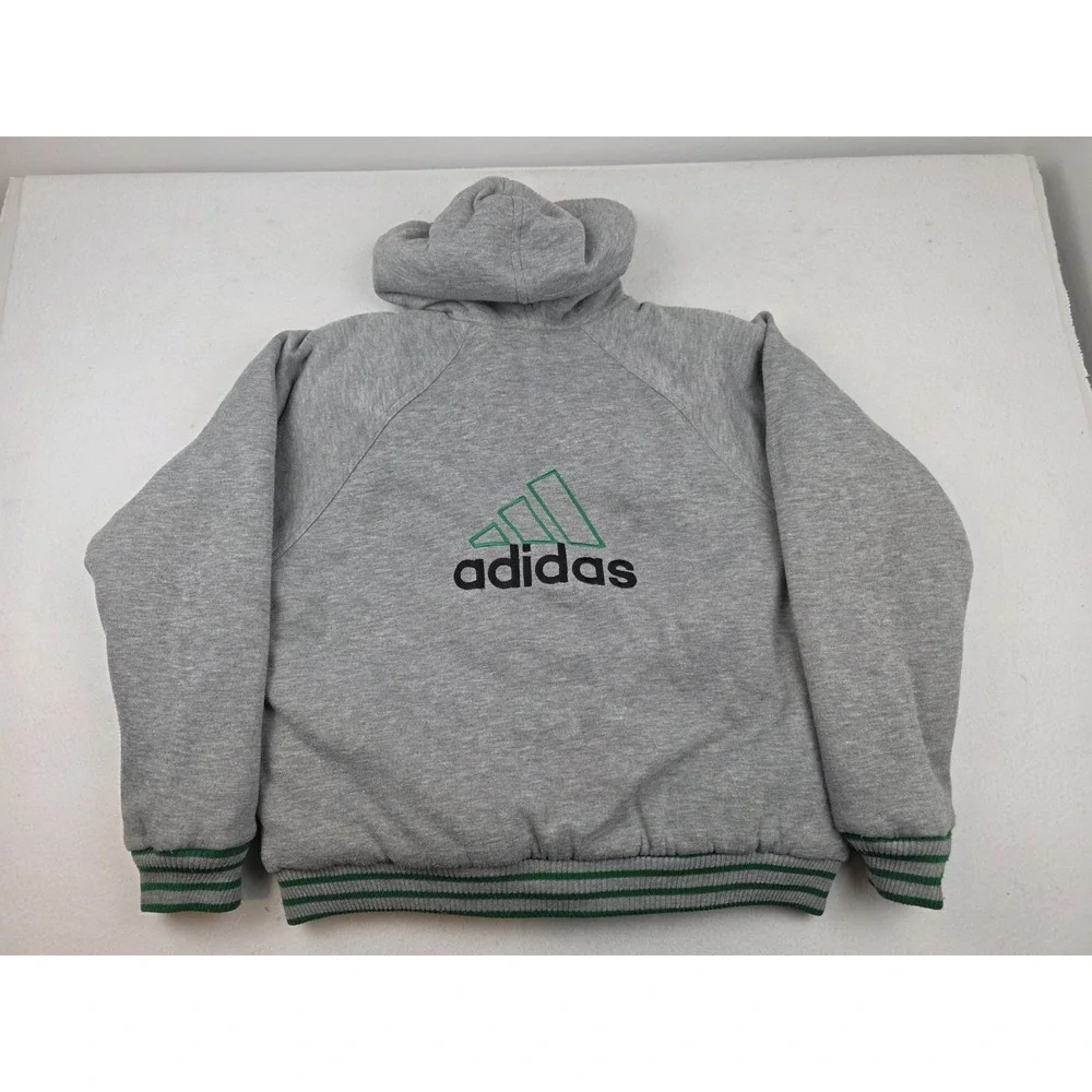 Vintage Adidas Reversible Hooded Full Zip Jacket Embroidered Logo Men Size XL‎